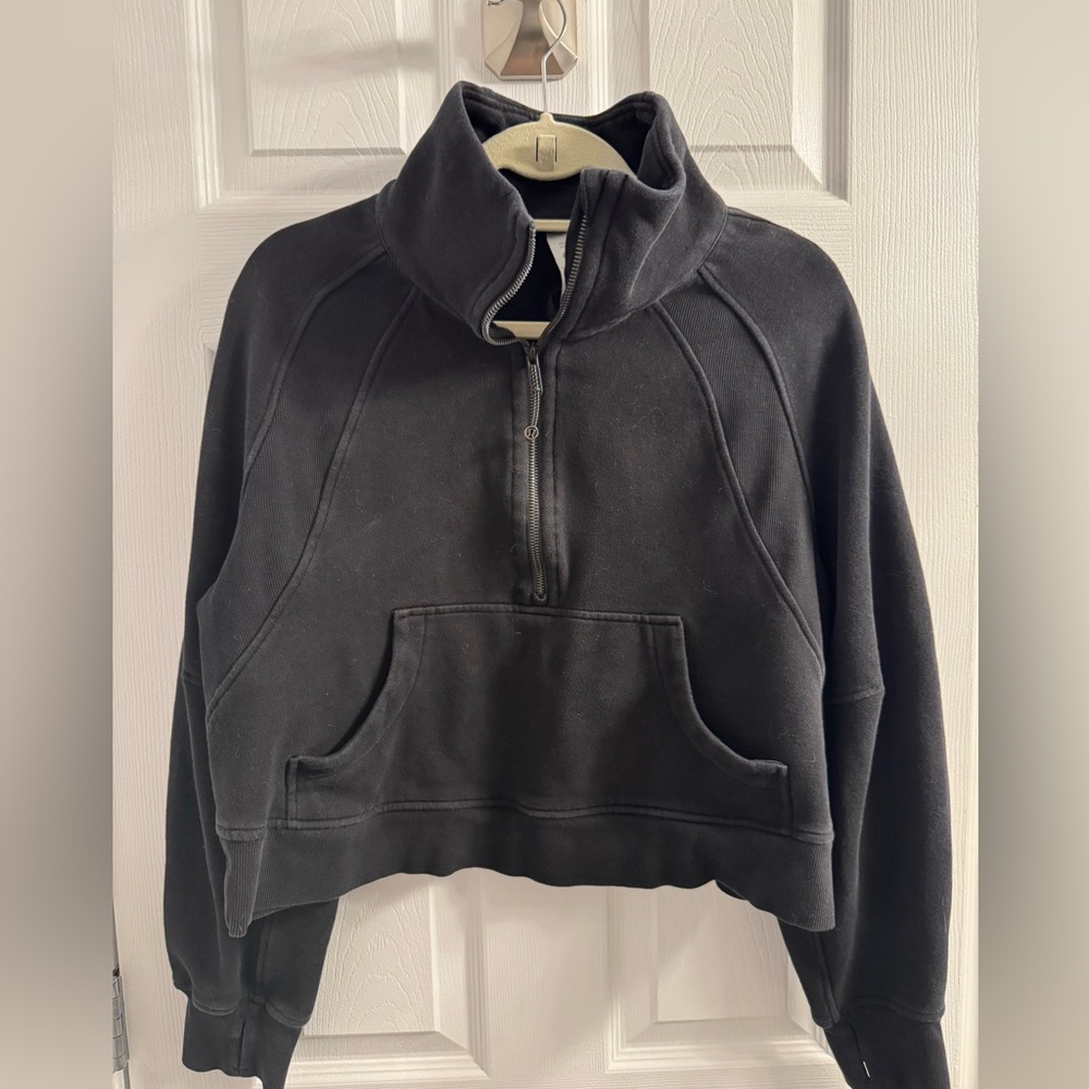 Lululemon Funnel neck Scuba Black Half-Zip Pullover Sweatshirt